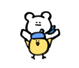 Sticker of Mr.beret and chick sticker #15929908