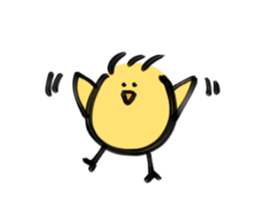 Sticker of Mr.beret and chick sticker #15929910