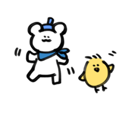 Sticker of Mr.beret and chick sticker #15929918