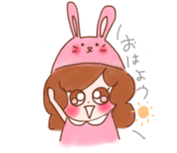 lovely rabbit girl sticker #15935634