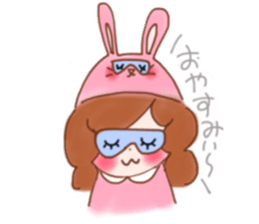 lovely rabbit girl sticker #15935635
