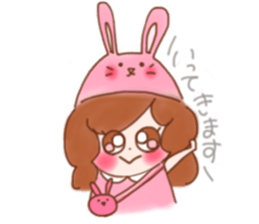 lovely rabbit girl sticker #15935636