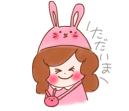 lovely rabbit girl sticker #15935637