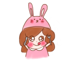 lovely rabbit girl sticker #15935638