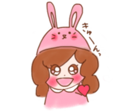 lovely rabbit girl sticker #15935639