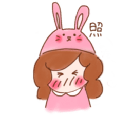 lovely rabbit girl sticker #15935641