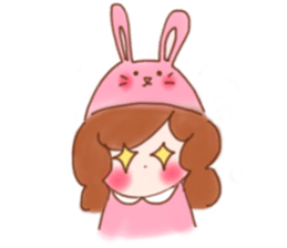 lovely rabbit girl sticker #15935642