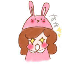lovely rabbit girl sticker #15935643