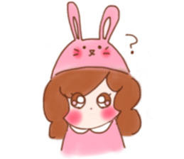 lovely rabbit girl sticker #15935644