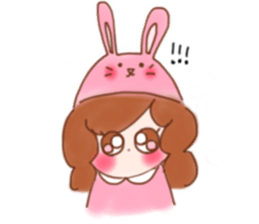 lovely rabbit girl sticker #15935645
