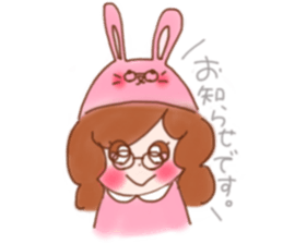 lovely rabbit girl sticker #15935646