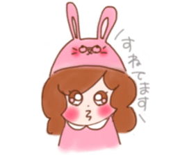 lovely rabbit girl sticker #15935647