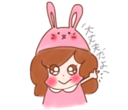 lovely rabbit girl sticker #15935648