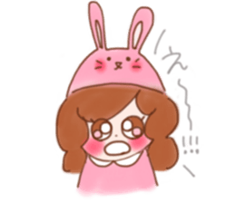 lovely rabbit girl sticker #15935649
