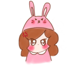 lovely rabbit girl sticker #15935650