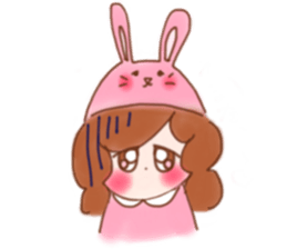 lovely rabbit girl sticker #15935651