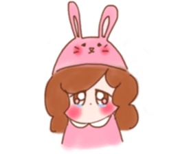 lovely rabbit girl sticker #15935652
