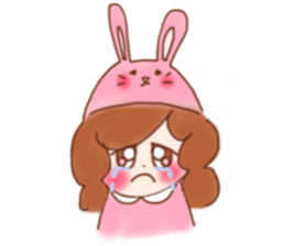 lovely rabbit girl sticker #15935653
