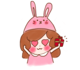 lovely rabbit girl sticker #15935654