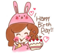 lovely rabbit girl sticker #15935655