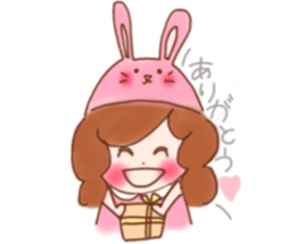 lovely rabbit girl sticker #15935656