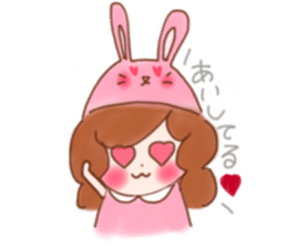lovely rabbit girl sticker #15935657