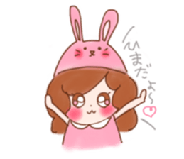 lovely rabbit girl sticker #15935658