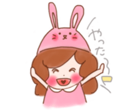 lovely rabbit girl sticker #15935660