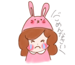 lovely rabbit girl sticker #15935661