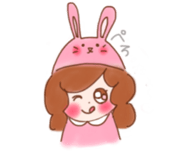 lovely rabbit girl sticker #15935662
