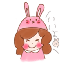 lovely rabbit girl sticker #15935663