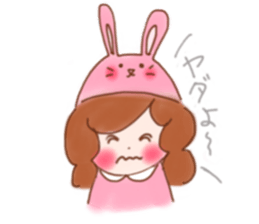 lovely rabbit girl sticker #15935664