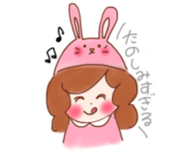 lovely rabbit girl sticker #15935665