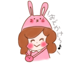 lovely rabbit girl sticker #15935666