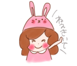 lovely rabbit girl sticker #15935670