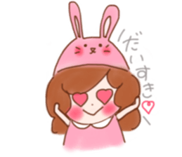 lovely rabbit girl sticker #15935671