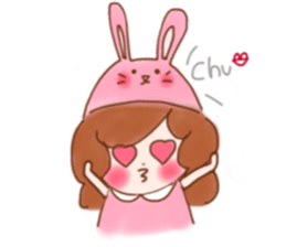 lovely rabbit girl sticker #15935672