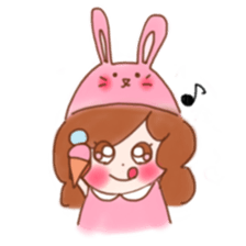 lovely rabbit girl sticker #15935673
