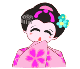 Colorful kimono beautiful Hakama version sticker #15940807