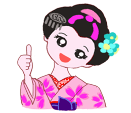 Colorful kimono beautiful Hakama version sticker #15940809