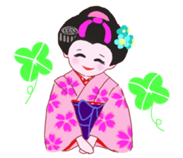 Colorful kimono beautiful Hakama version sticker #15940810