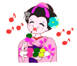 Colorful kimono beautiful Hakama version sticker #15940812