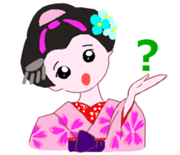 Colorful kimono beautiful Hakama version sticker #15940814