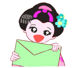 Colorful kimono beautiful Hakama version sticker #15940819