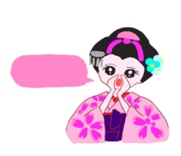 Colorful kimono beautiful Hakama version sticker #15940820