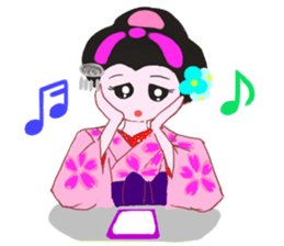 Colorful kimono beautiful Hakama version sticker #15940821