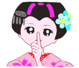 Colorful kimono beautiful Hakama version sticker #15940824