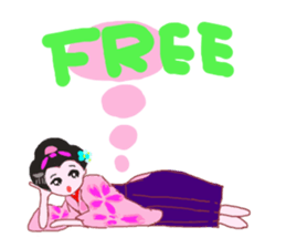 Colorful kimono beautiful Hakama version sticker #15940826