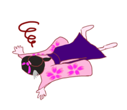 Colorful kimono beautiful Hakama version sticker #15940829