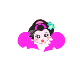 Colorful kimono beautiful Hakama version sticker #15940830